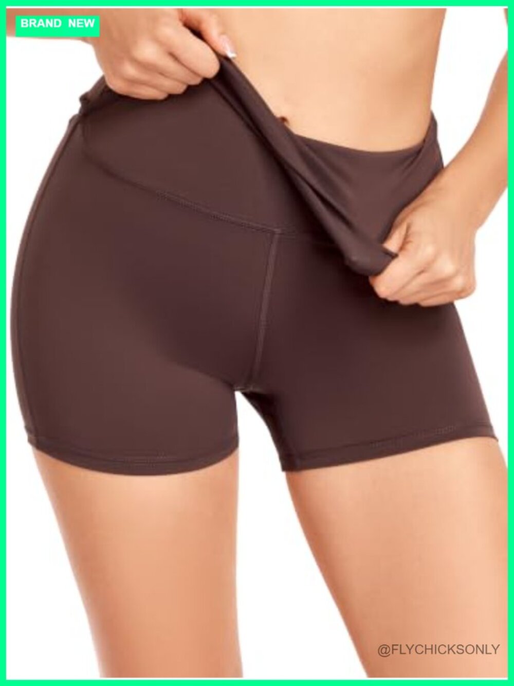 Isoft Foldover Yoga Shorts High Waisted Tummy Control 4" Inseam